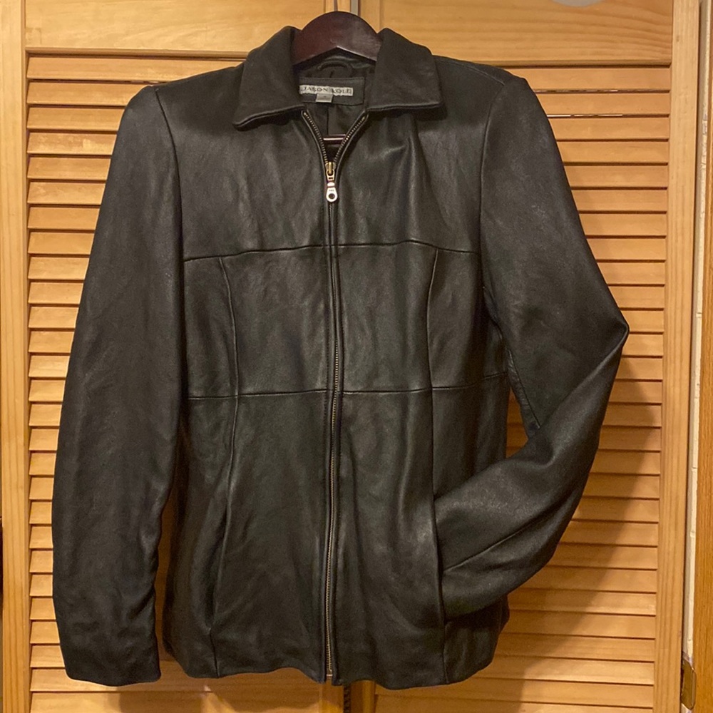 Jason Kole 100% Leather Zip Front Jacket
